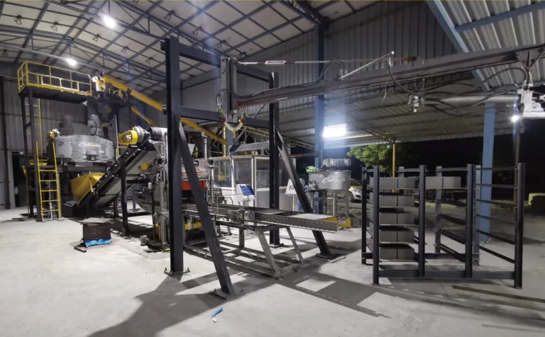 Concrete block manufacturing plant at Harini Building Blocks, Tirupati